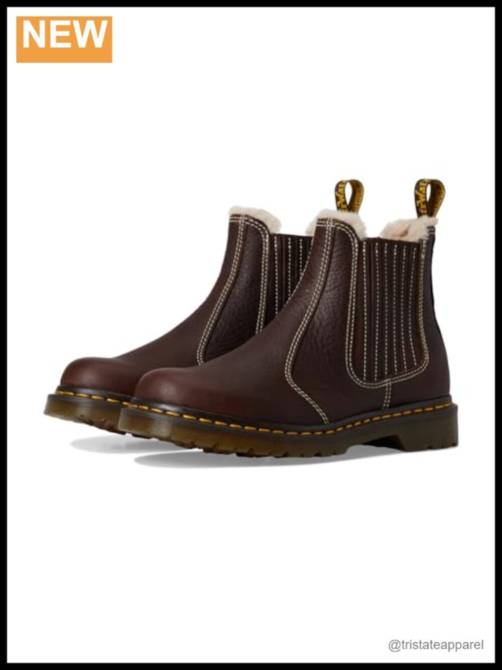 Dr. Martens 2976 Leonore II Chelsea Boots Women's Grizzly Leather Faux Fur